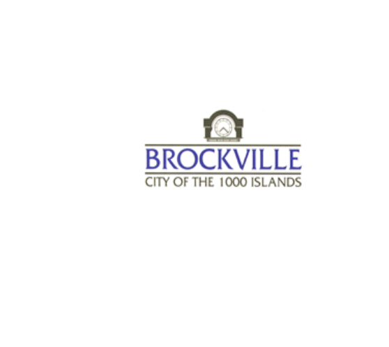 Image of clock tower above the words Brockville City of the 1000 Islands